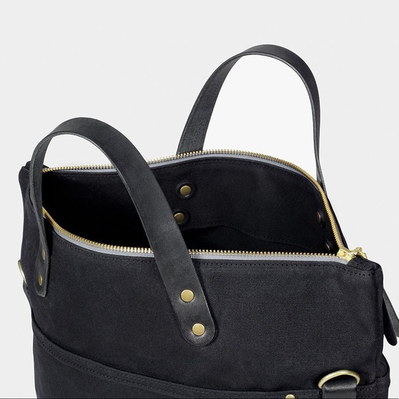 WAXED CANVAS FELIX BAG BLACK WAXED + TAN LEATHER - Picture 6 of 8